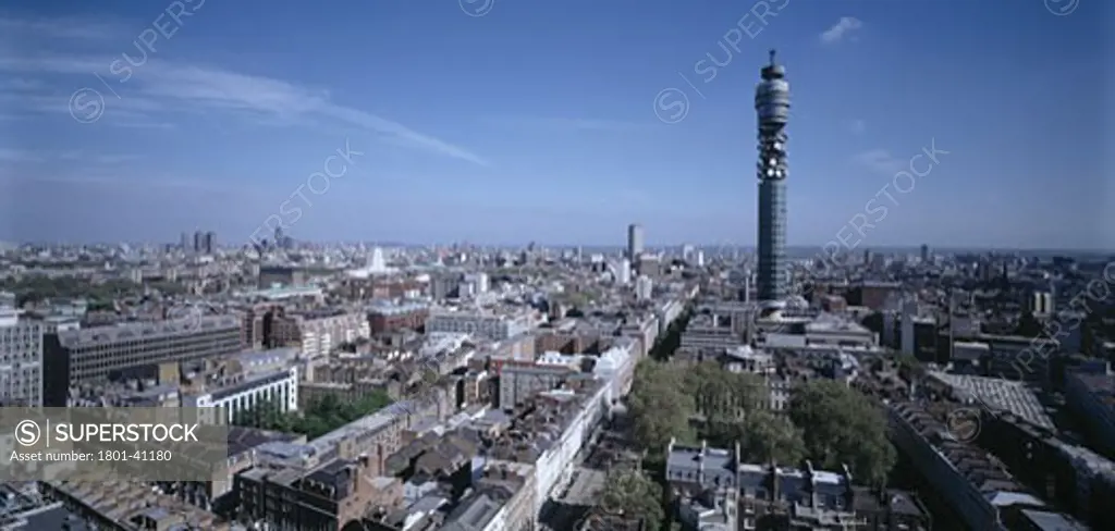 City of London General View Cityscape, London, United Kingdom, Architect Unknown, City of london general view cityscape aerial view including bt tower..