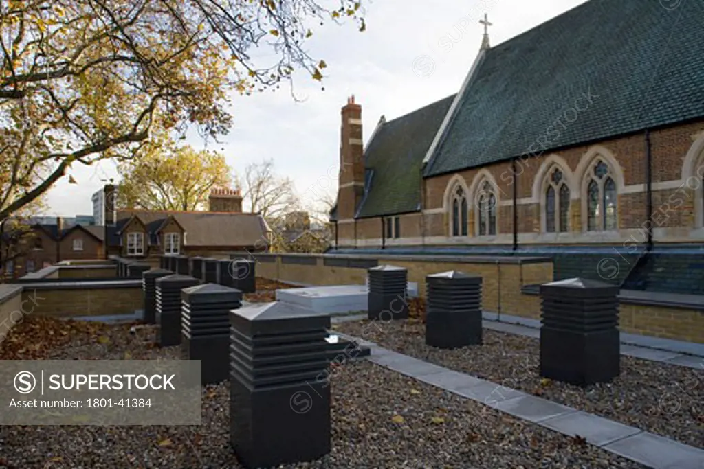 The Rudland Music School - Godolphin and Latymer School, London, United Kingdom, The Manser Practice, The rudland music school godolphin and latymer school roof vents and church.