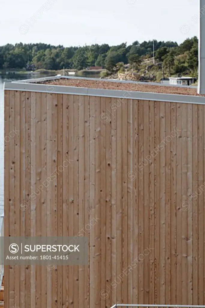 Arko Summerhouse, Arko, Sweden, Marge Arkitekter Ab, Arko summerhouse close-up of wooden construction.