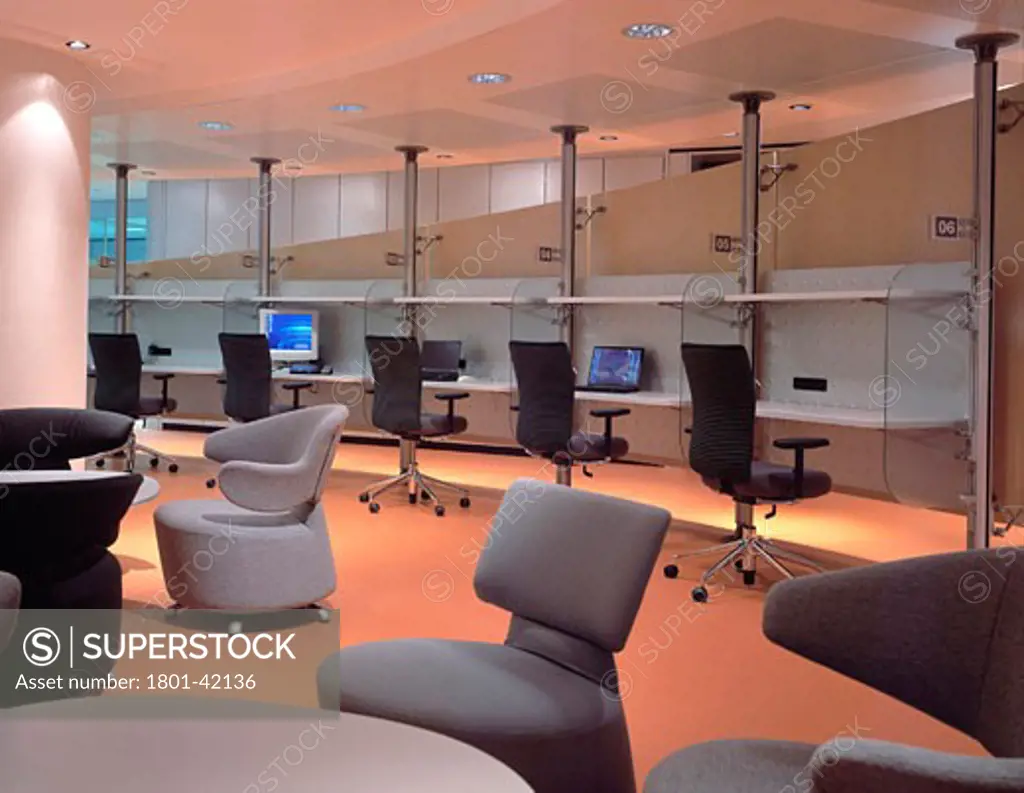Avanade Offices, London, United Kingdom, Murray Symonds Associates, Avanade offices seating with hotdesking workstations.