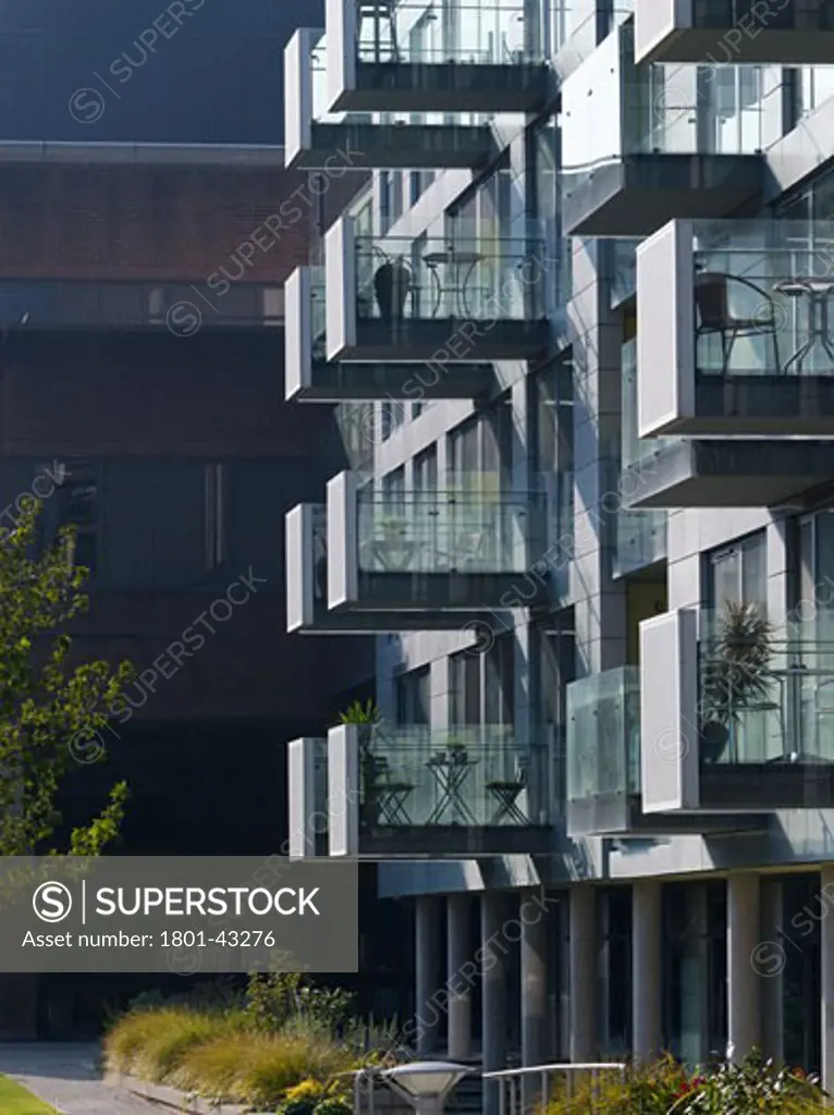 Angel Waterside Flats, London, United Kingdom, Pollard Thomas Edwards, Angel waterside flats with glass balconies.
