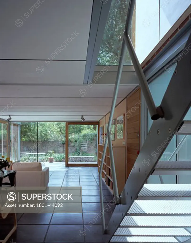 Architect Practice and Home, London, United Kingdom, Scamton and Barnett, Architect practice and home interior from stairs.