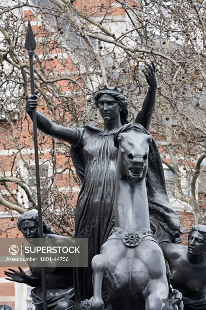 The Statues of London, London, United Kingdom, Unknown, The statues of london book boudicca by thomas THORNYCROFT(1815-1885) material bronze unveiled 1902 location at the parliament bridge SW1 .