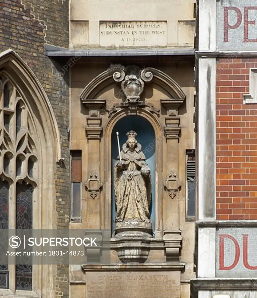 The Statues of London, London, United Kingdom, Unknown, The statues of london book elizabeth I by attributed to william kerwin (died 1594) material stone unveiled 1586 location on the facade of st dunstan-in-the-west church fleet street EC4.