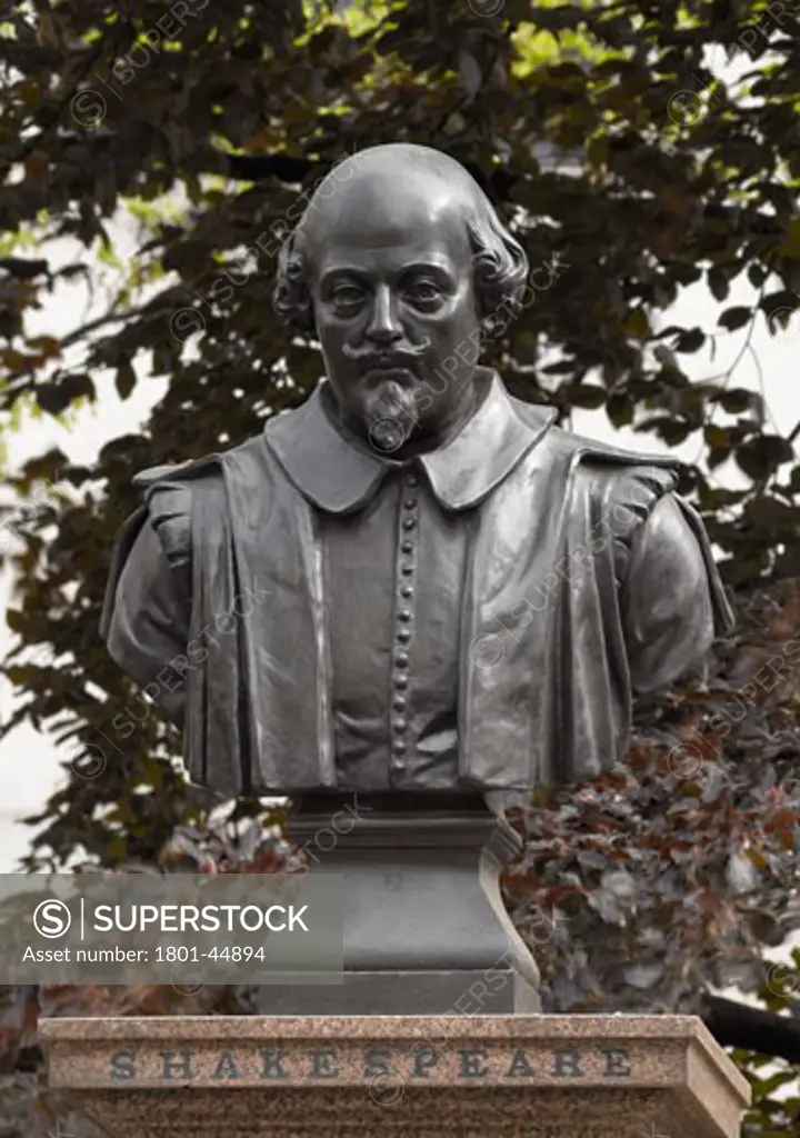 The Statues of London, London, United Kingdom, Unknown, The statues of london book william shakespeare material bronze bust location the former churchyard of st mary aldermanbury in the city.
