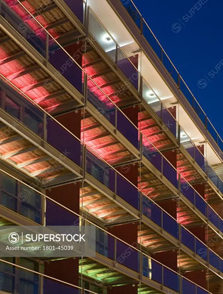 Clarion Hotel and City Quarter Offices, Cork, Ireland, Scott Tallon Walker, Clarion hotel and city quarter offices hotel balconies coloured light.