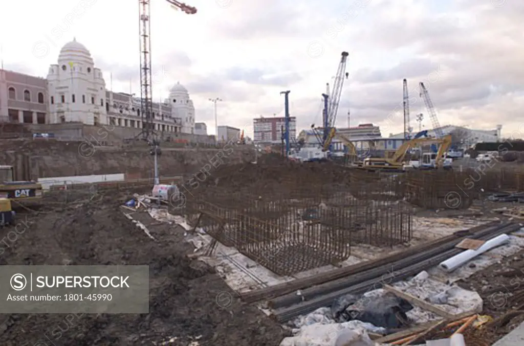 Wembley Stadium Demolition, Wembley, United Kingdom, Architect Unknown, Wembley stadium demolition towers and demolition site.