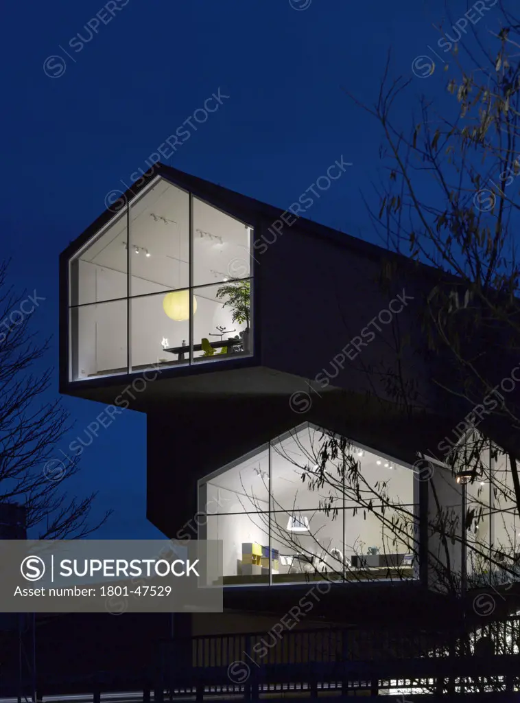 Vitra Haus, Weil am Rhein, Germany, Herzog De Meuron, VITRA HAUS TWILIGHT VIEW