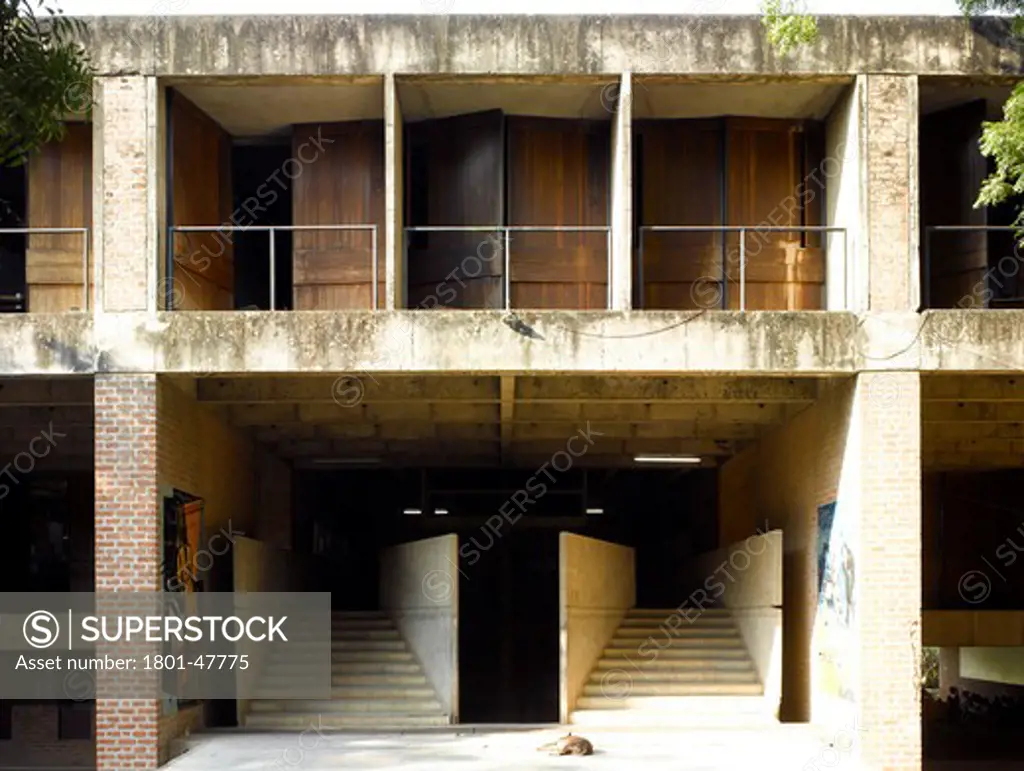Cept University (Centre for Environmental Planning and Technology), Ahmedabad, India, Balkrishna Doshi, CEPT UNIVERSITY ARCHITECTURE SCHOOL-EXTERIOR VIEW OF ENTRANCE