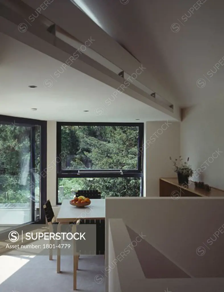 PRIVATE HOUSE, LONDON, N6 HIGHGATE, UNITED KINGDOM, VIEW FROM KITCHEN TO DINNING TABLE, BERE ARCHITECTS