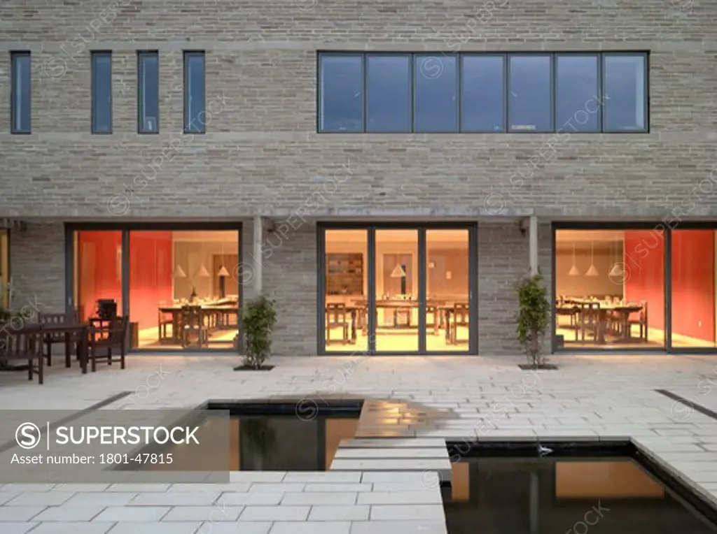 Stanbrook Abbey, Wass, United Kingdom, Feilden Clegg Bradley Architects, STANBROOK ABBEY BY FEILDEN CLEGG BRADLEY STUDIOS DUSK VIEW INTO REFECTORY