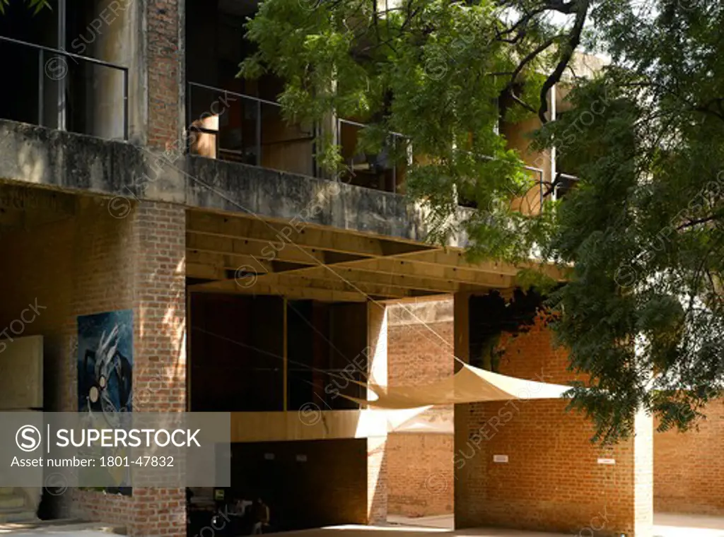 Cept University (Centre for Environmental Planning and Technology), Ahmedabad, India, Balkrishna Doshi, CEPT UNIVERSITY ARCHITECTURE SCHOOL-EXTERIOR VIEW