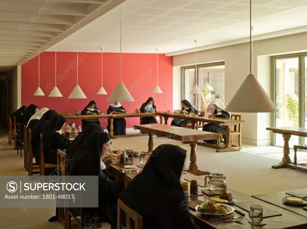 Stanbrook Abbey, Wass, United Kingdom, Feilden Clegg Bradley Architects, STANBROOK ABBEY BY FEILDEN CLEGG BRADLEY STUDIOS REFECTORY AT MEAL TIME
