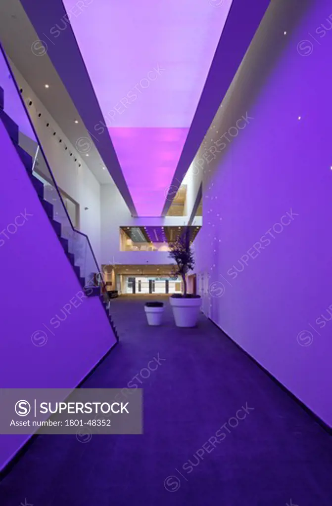 La Llotja-Lleida Congress Theater and Convention Centre, Lleida, Spain, Mecanoo Architects, LA LLOTJA CONGRESS THEATER AND CONVENTION CENTER MECANOO ARCHITECTS SPAIN 2010 INTERIOR FOYER CHANGING LIGHT ENTRANCE VIEW