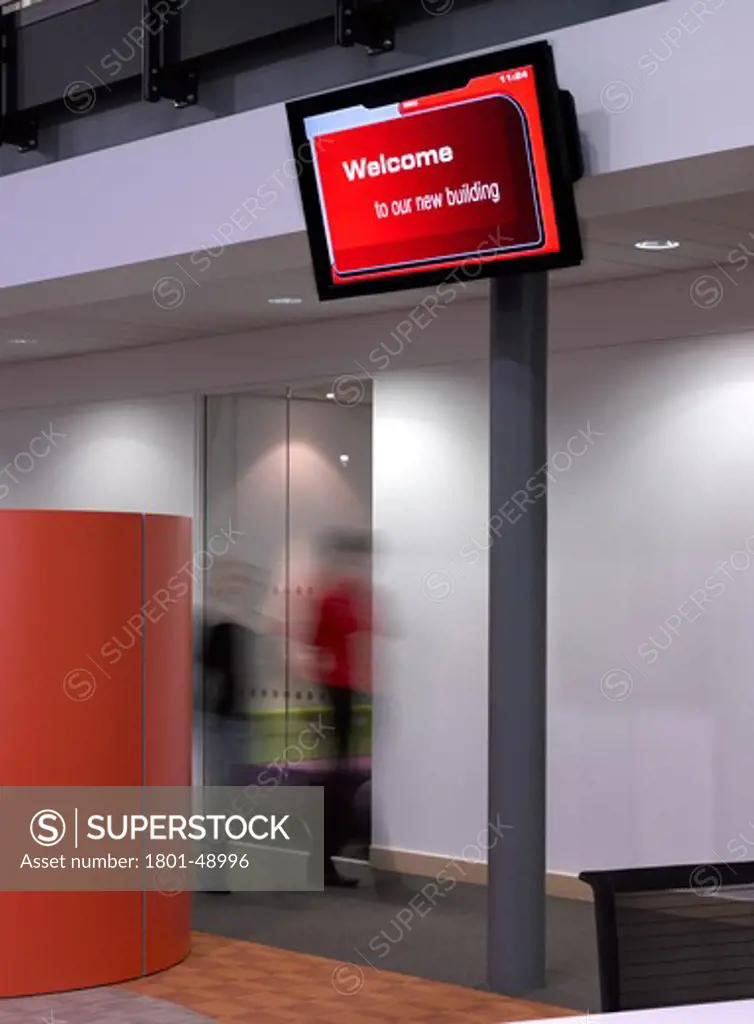 House Number: 3100, Paris, France, Unknown, VODAFONE CALL CENTRE STOKE INTERIOR VIEW WITH BLURRED FIGURE