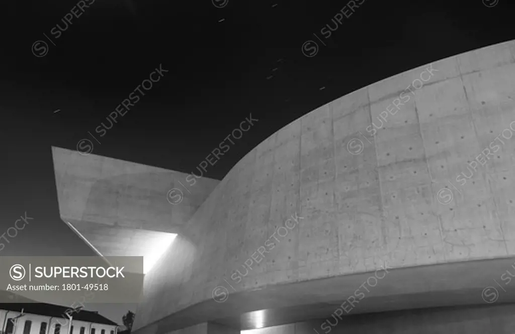 Maxxi National Museum of 21st Century Arts, Rome, Italy, Zaha Hadid Architects, Night time exterior