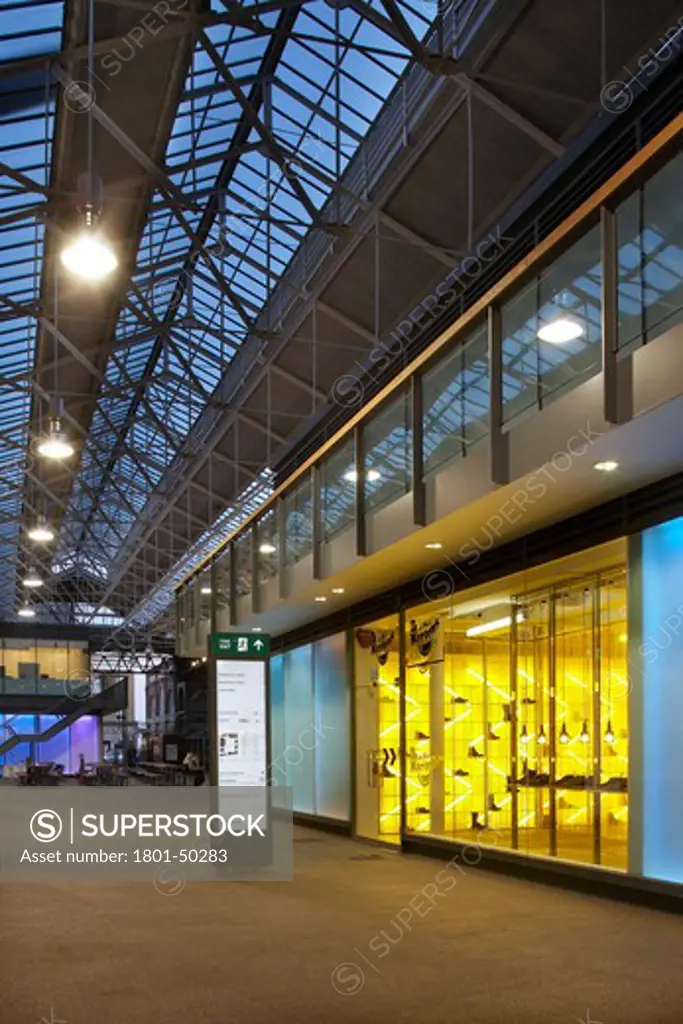 Dr Martens Pop up Store Spitalfields London, London, United Kingdom, Campaign Design, DR MARTEN POP-UP STORE CAMPAIGN DESIGN SPITALFIELDS LONDON UK 2009. EXTERIOR SHOT OF THE SHOP FRONT WITHIN THE SPITALFIELDS MARKET ENCLOSURE