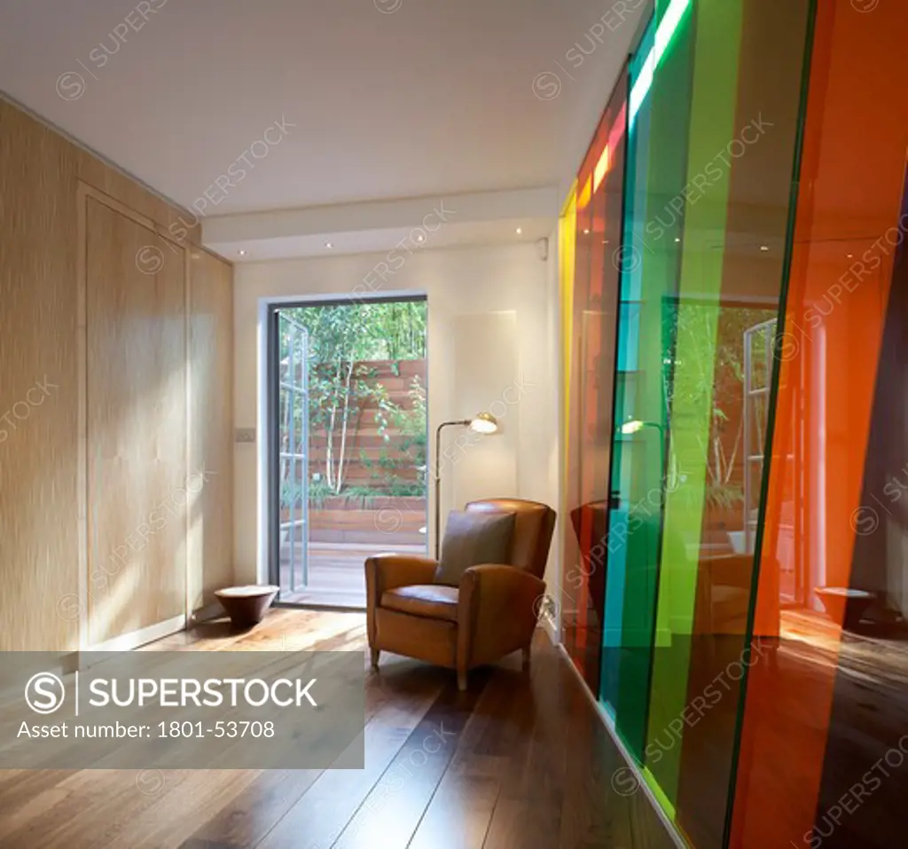 Private House  Ambience Contracts  London  2010  Interior With Multi-Coloured Wall And Armchair