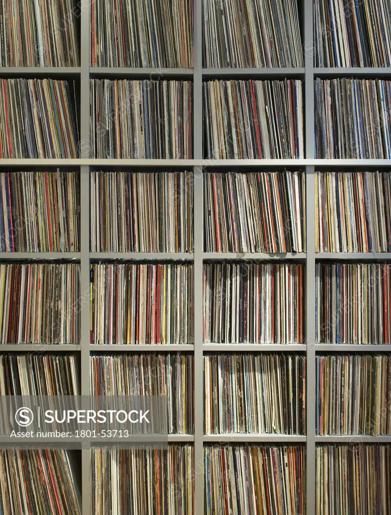 Private House  Ambience Contracts  London 2010  Close Up Of Records On Shelves
