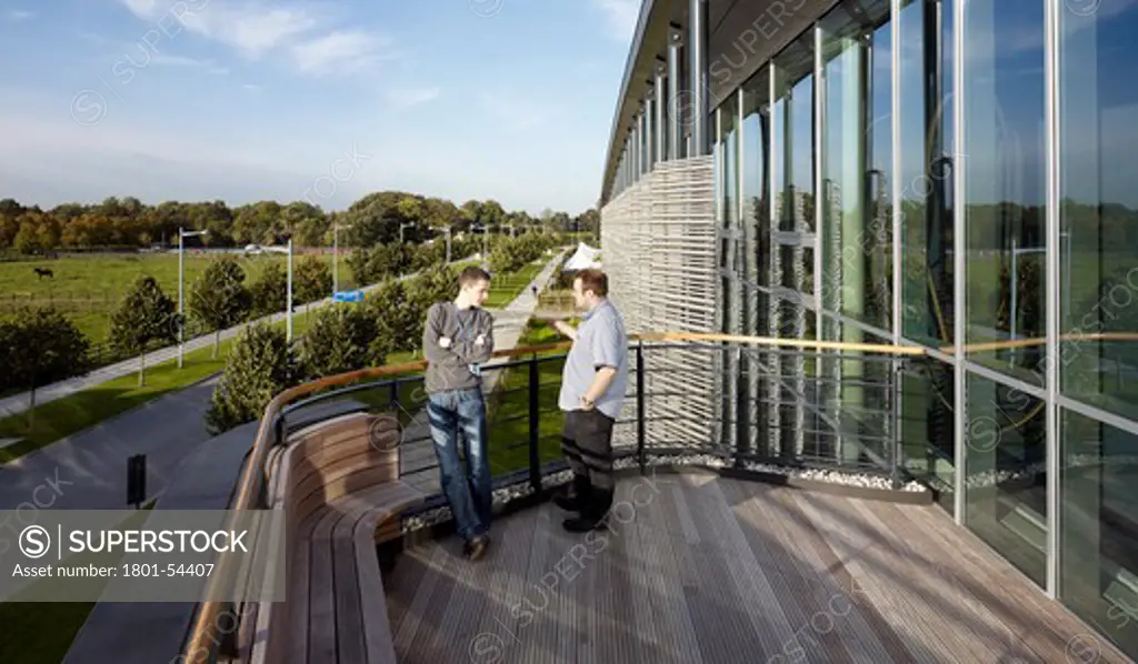 Day  Roof Terrace With People - University Of Cambridge  Physics Of Medicine Is A Building To Enable A New Research Initiative Which Will Push The Boundaries Of Medical Science By Drawing Physics Deeply Into The Life Sciences.