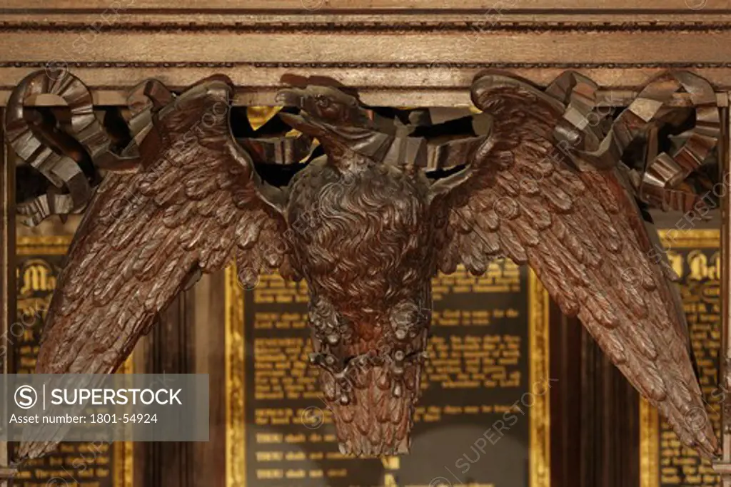 City Of London  St Margaret Lothbury  Sir Christopher Wren  2010  Eagle Carving On Chancel Screen