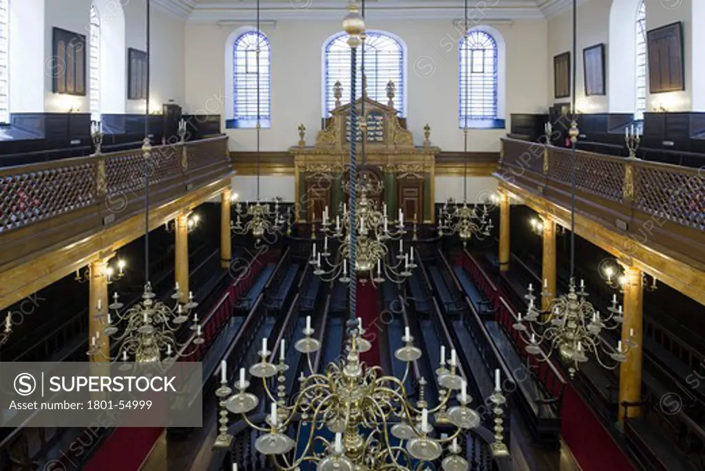 City Of London  Bevis Marks  Or Spanish And Portuguese Synagogue  Joseph Avis 1701  The Oldest Surviving English Synagogue  Its Interiors Are Unaltered Since Its Completion.