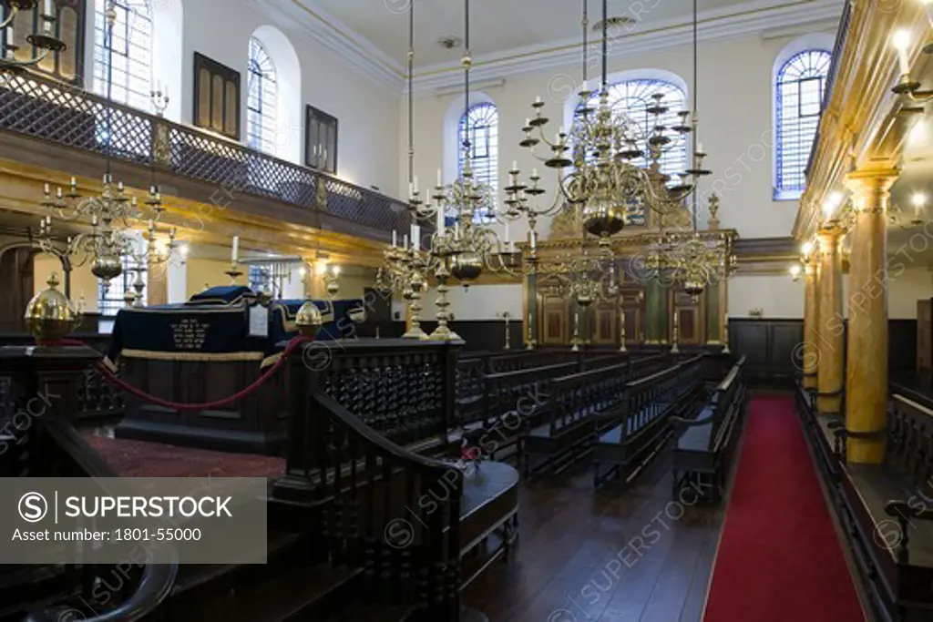 City Of London  Bevis Marks  Or Spanish And Portuguese Synagogue  Joseph Avis 1701  The Oldest Surviving English Synagogue  Its Interiors Are Unaltered Since Its Completion.