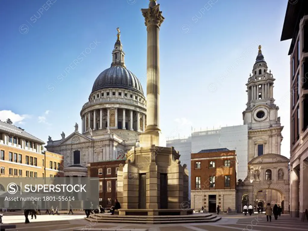 City Of London 2010 Paternoster Square Paternoster Column William Whitfield St PaulS Cathedral Christopher Wren Temple Bar