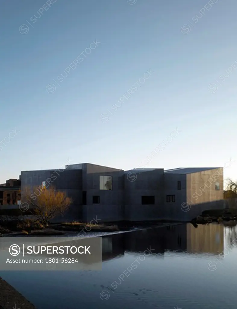 The Hepworth Gallery, Wakefield, David Chipperfield, United Kingdom, 2010, Exterior View With River
