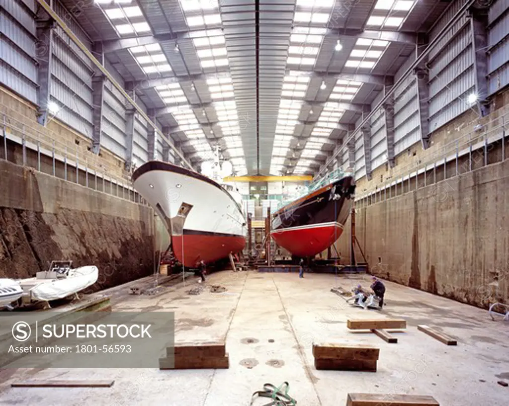 Pendenis Ship Yard-Falmouth Cornwall- 2002-Yachts In Dry Dock With Workers