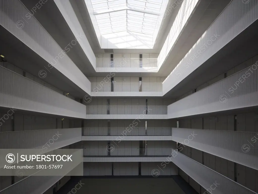 Ijburg Apartments Witte Kaap, Claus , Kaan Architects, Amsterdam, Netherlands, 2010, View Of Atrium With Skylight