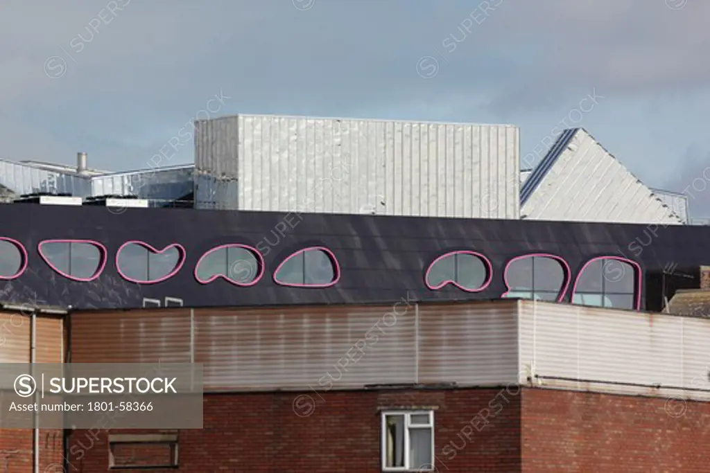 The Public Art Gallery, Alsop Architects , Flannery And De La Pole, West Bromwich Uk, 2008, Exterior Seen Over Existing Brick Buildings