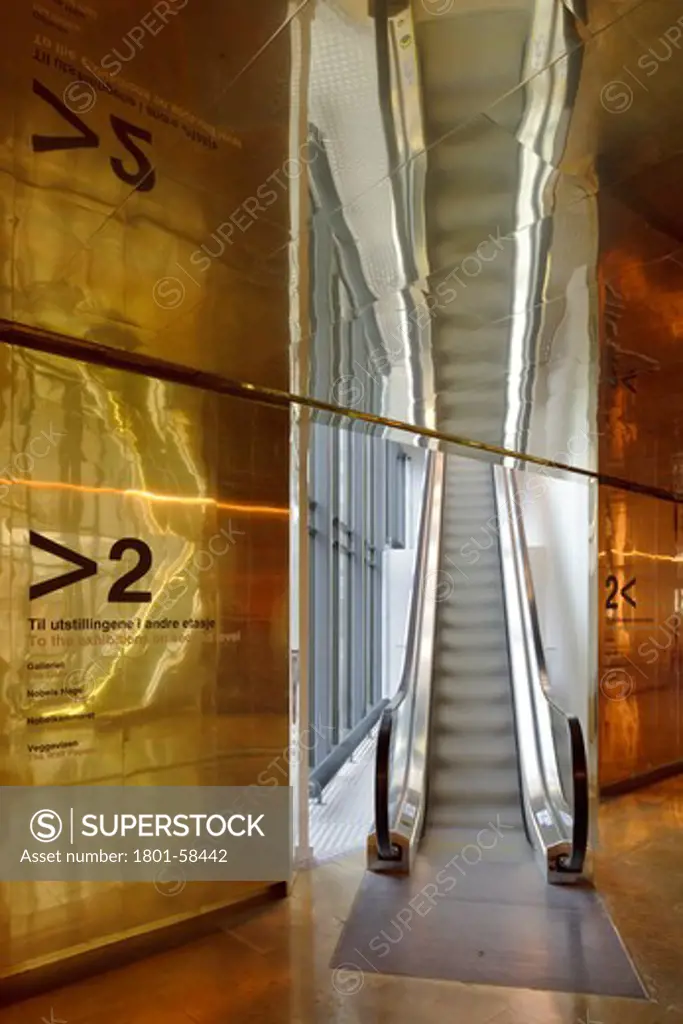 Nobel Peace Center, Adjaye Associates, Oslo Norway, 2005, Passage Of Honour With Escalator To First Floor