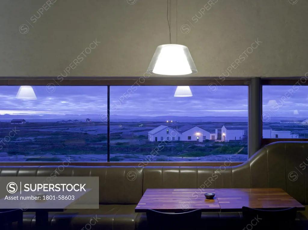 Restaurant and Suites Deblacam and Meagher Inis Meain Aran Islands Ireland 06,2010  Dusk View From Restaurant Window To Knitting Factory