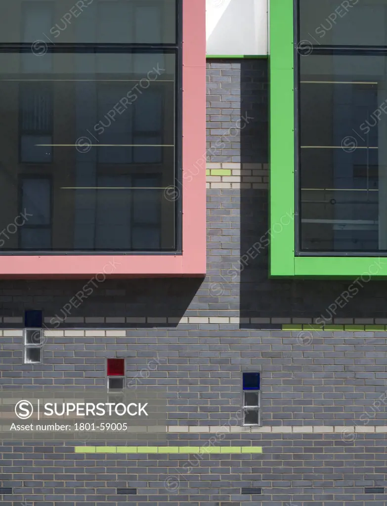 Tuke School, Haverstock Associates, London, 2010, Detail Of Exterior Facade With Bay Window