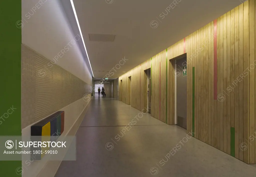 Tuke School, Haverstock Associates, London, 2010, Corridor View With Sensory Light Switches