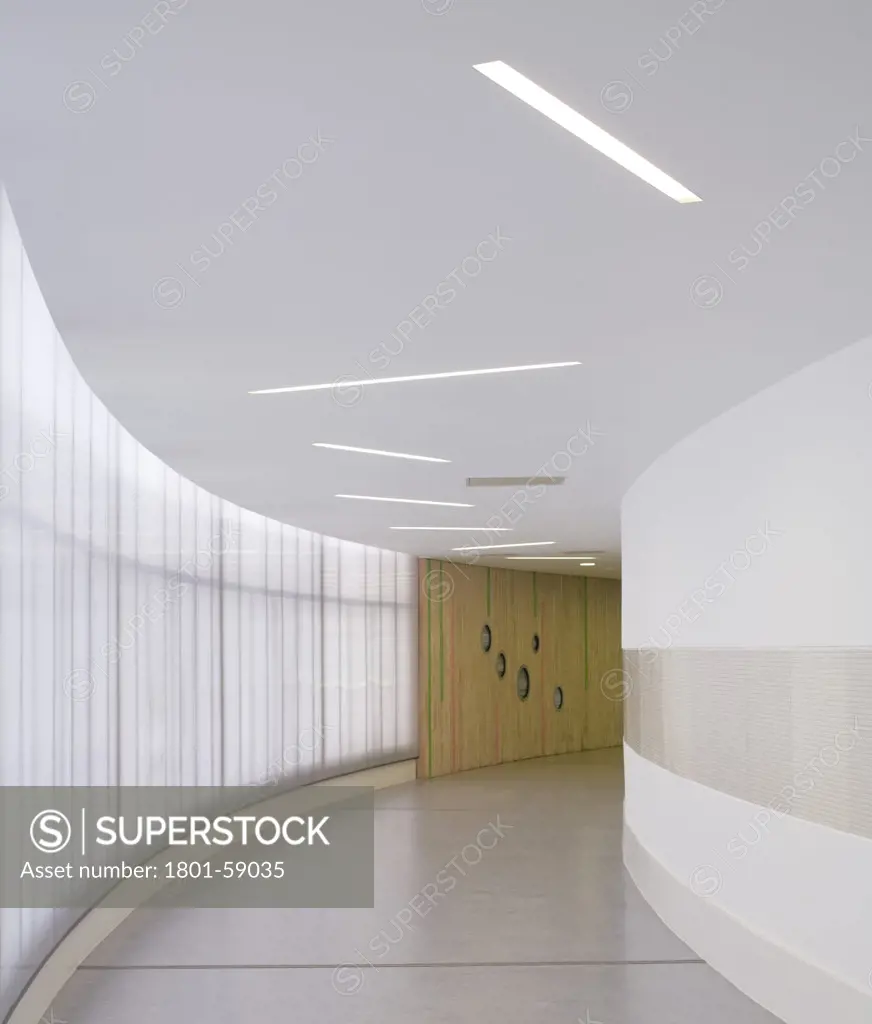 Tuke School, Haverstock Associates, London, 2010,  Glazed And Curved Corridor