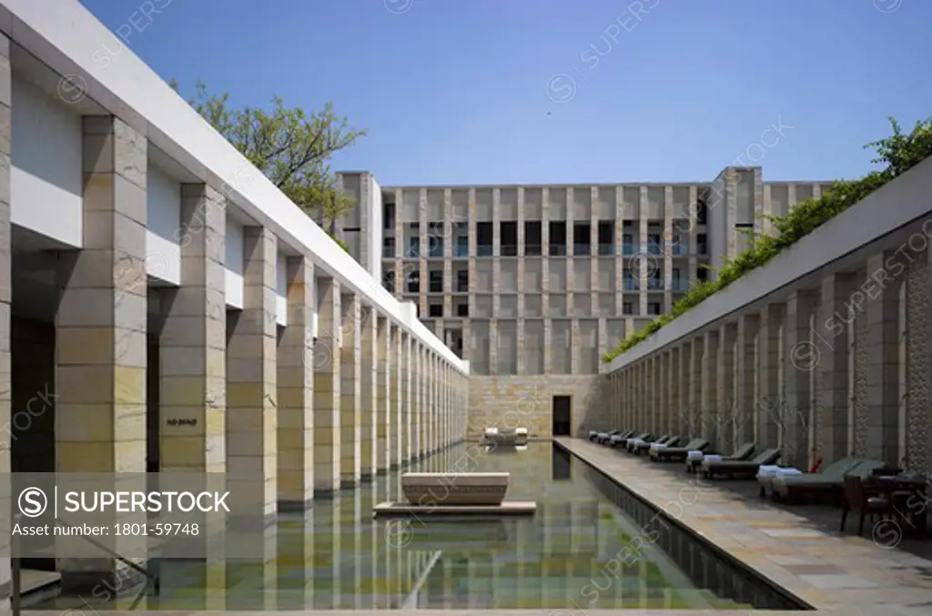 Anam Hotel, New Delhi, India, Kerry Hill Architects, 2011-Pool Overview