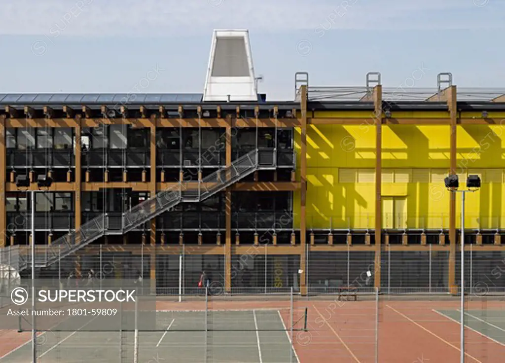 Mossbourne Academy, Richard Rogers And Partners, 2011-Overall Exterior View Towards Gym