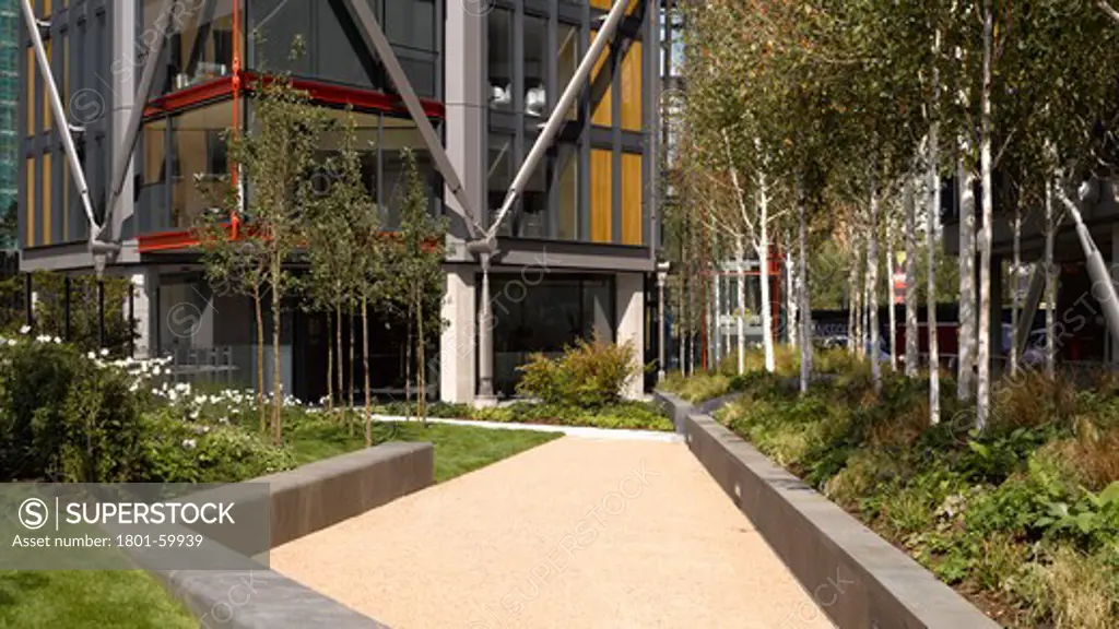 Neo Bankside, Rogers Stirk Harbour And Partners 2011-View From Rear Showing Landscaping