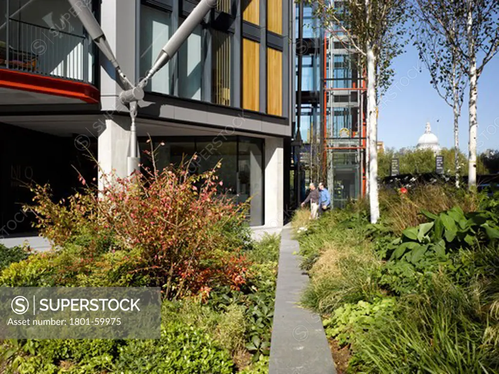 Neo Bankside, Rogers Stirk Harbour And Partners 2011--Facade And Landscape View