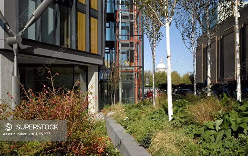 Neo Bankside, Rogers Stirk Harbour And Partners 2011--Facade And Landscape View