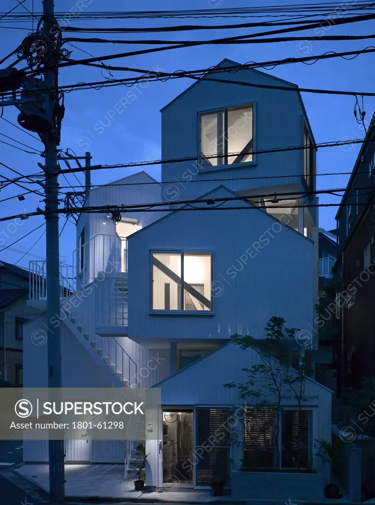 Tokyo Apartment Japan Sou Fujimoto Architects-Overall Twilight View