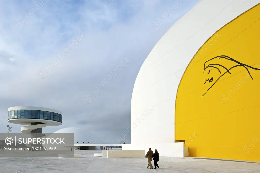 Niemeyer Center In Aviles  Spain  By Oscar Niemeyer. Exterior View Of Auditorium