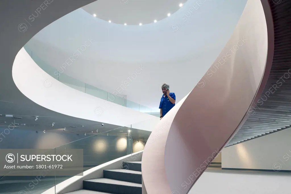 Niemeyer Center In Aviles  Spain  By Oscar Niemeyer. View Of Spiral Staircase
