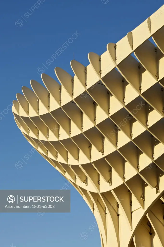 Metropol Parasol By J Mayer H Architects In Sevilla Spain. Detail Of Timber
