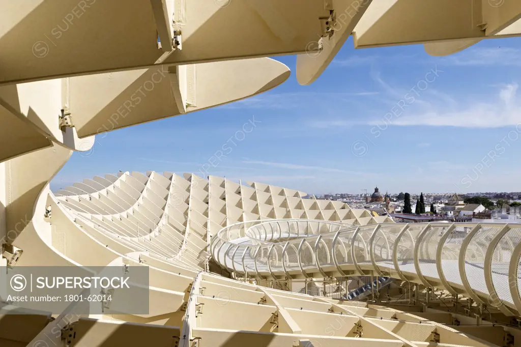 Metropol Parasol By J Mayer H Architects In Sevilla Spain. Detail Showing Roof And Skywalk