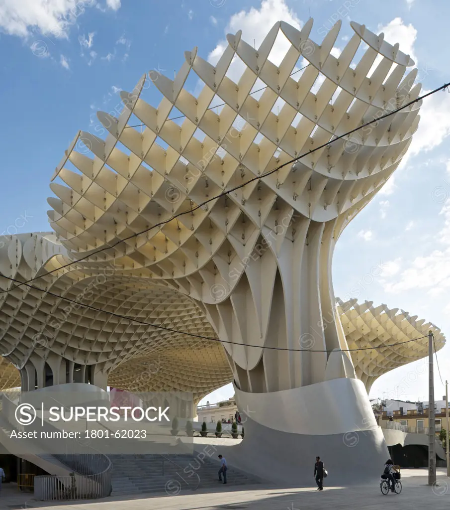 Metropol Parasol By J Mayer H Architects In Sevilla Spain. General Exterior View From A Lateral Street