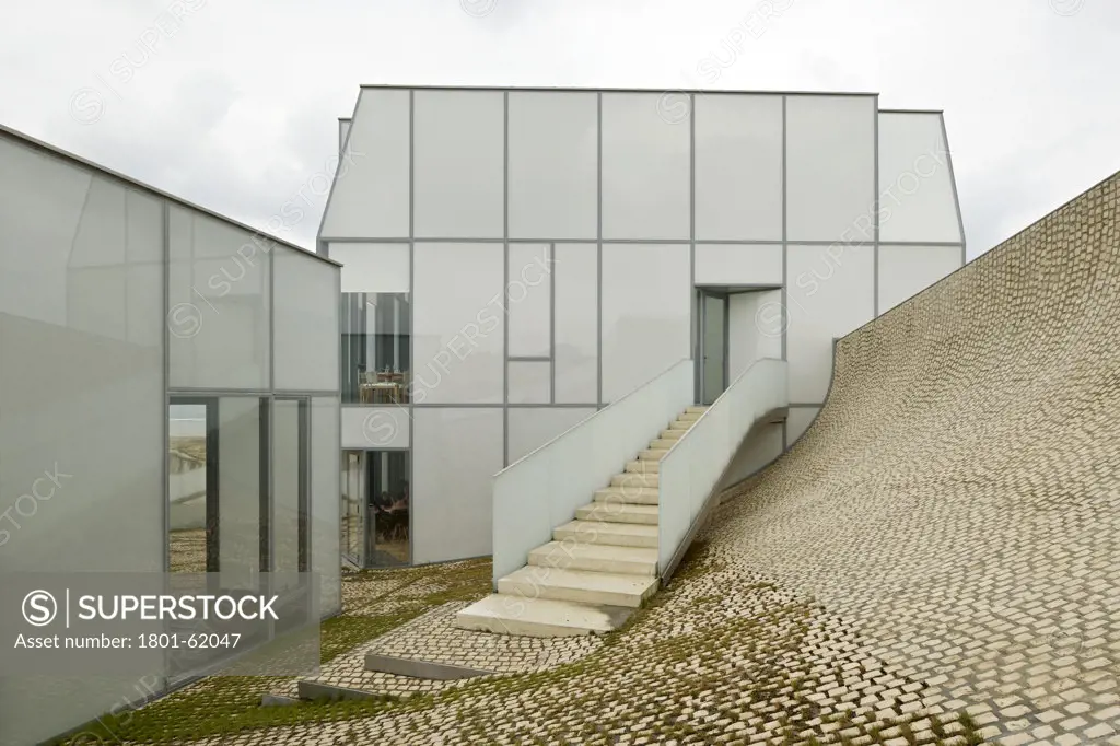 The Citíˆ De LOcíˆAn Et Du Surf,Steven Holl Architects,Solange Fabi"Žo,Biarritz,France, 2011,  View Of Concave Cobbled Roof And Glass Buildings