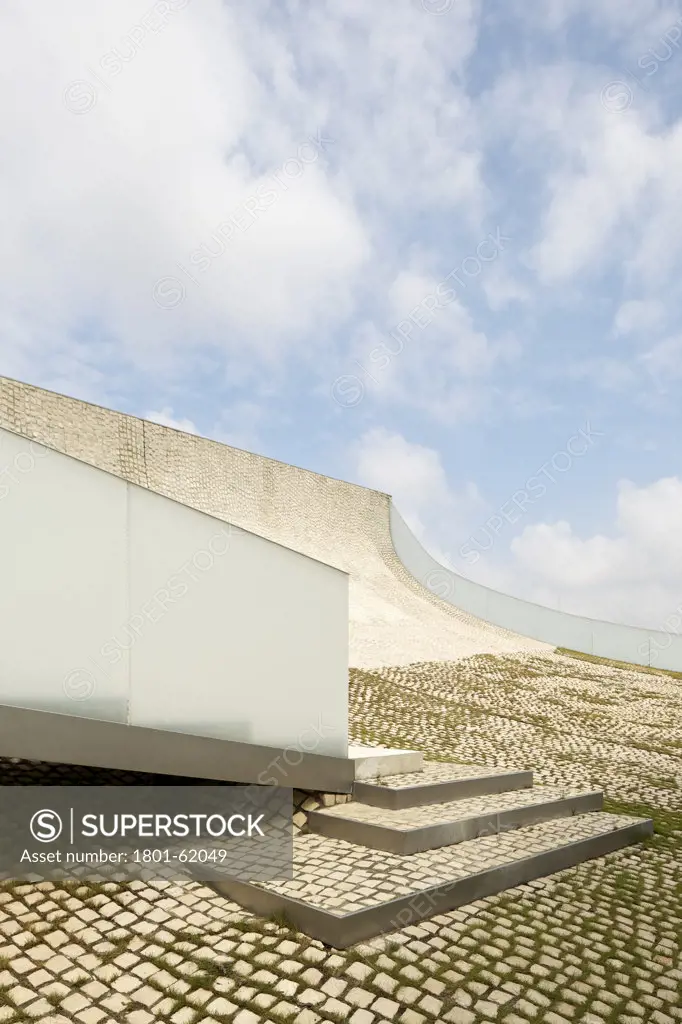 The Citíˆ De LOcíˆAn Et Du Surf,Steven Holl Architects,Solange Fabi"Žo,Biarritz,France, 2011,  Detail Showing Cobbled Roof And Concrete Staircase